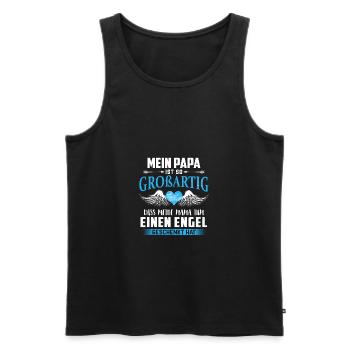 Papa Shirt · Eltern · Vatertag · Mama Geschenkt - Männer Premium Bio Tank Top - Schwarz - Vorne - Michal (187cm)