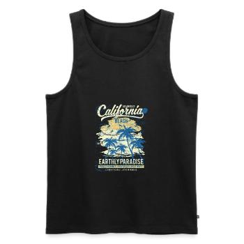 California Beach - Männer Premium Bio Tank Top - Schwarz - Vorne - Michal (187cm)