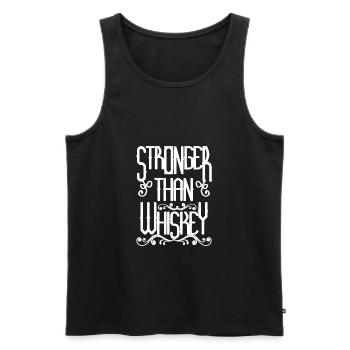 Stärker als Whiskey Alkohol Spruch - Männer Premium Bio Tank Top - Schwarz - Vorne - AI Model Male 178 light (178cm)