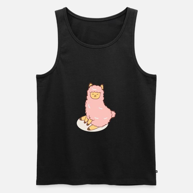 Rosa Schaf - Männer Premium Bio Tank Top - Schwarz