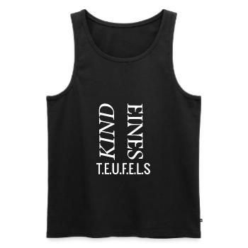 Child of a Devil - Men's Premium Organic Tank Top - black - Front - AI Model Male 178 light (178cm)
