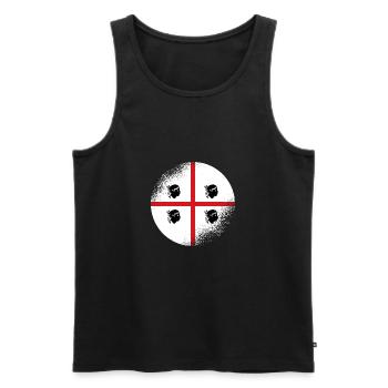 Sardinien Flagge Used Look Sardische Fahne Vintage - Männer Premium Bio Tank Top - Schwarz - Vorne - AI Model Male 178 light (178cm)