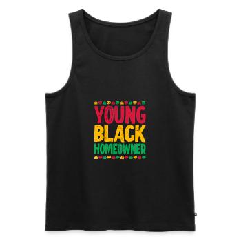 Young Black Homeowner - Men's Premium Organic Tank Top - black - Front - AI Model Male 178 light (178cm)