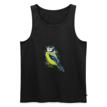 Blaumeise Vogel Vogelfreund Vogelbeobachter - Männer Premium Bio Tank Top - Schwarz - Vorne - AI Model Male 178 light (178cm)