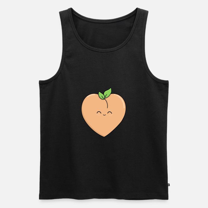 Liebe Pfirsiche - Männer Premium Bio Tank Top - Schwarz