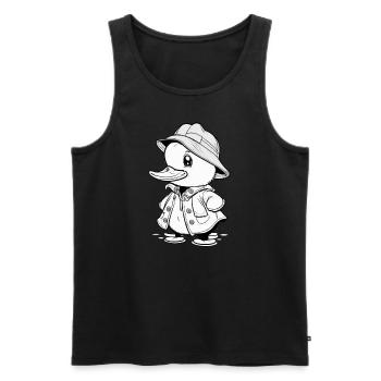 Dapper Duck - Ready for Adventure - Men's Premium Organic Tank Top - black - Front - AI Model Male 178 light (178cm)