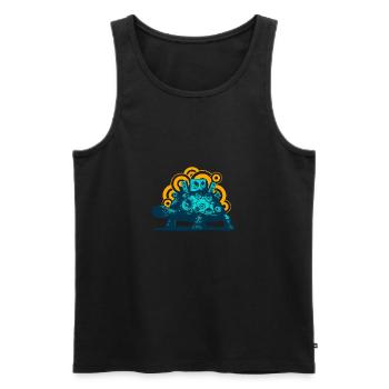 Mobile sound system (no text) - Men's Premium Organic Tank Top - black - Front - AI Model Male 178 light (178cm)