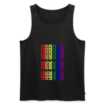 Liebe ohne Grenzen - Pride Month - Männer Premium Bio Tank Top - Schwarz - Vorne - Michal (187cm)