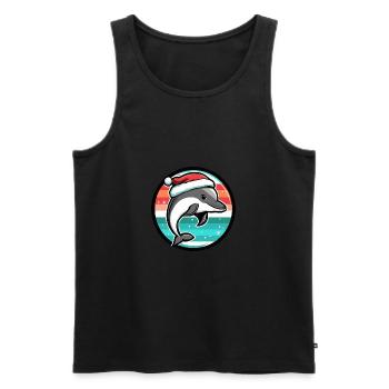 Dolphin Christmas Christmas - Men's Premium Organic Tank Top - black - Front - AI Model Male 178 light (178cm)