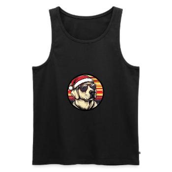 Labrador chien Noël cool - Débardeur bio Premium Homme - noir - Devant - Michal (187cm)