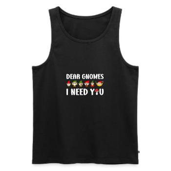 Dear Gnomes I Need You Funny Gardening Gnome - Männer Premium Bio Tank Top - Schwarz - Vorne - AI Model Male 178 light (178cm)