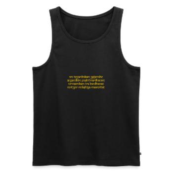 Om tryambakam Mantra yellow - Männer Premium Bio Tank Top - Schwarz - Vorne - Michal (187cm)
