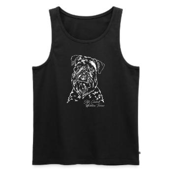 SOFT COATED WHEATEN TERRIER Portrait Wilsigns - Men's Premium Organic Tank Top - black - Front - Michal (187cm)