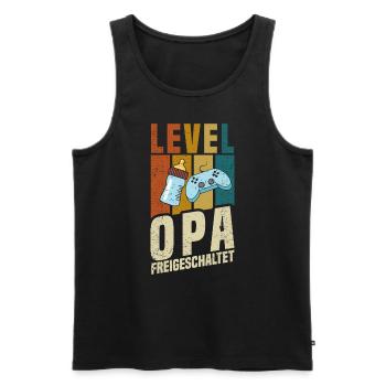 Level Opa Freigeschaltet - Männer Premium Bio Tank Top - Schwarz - Vorne - Michal (187cm)