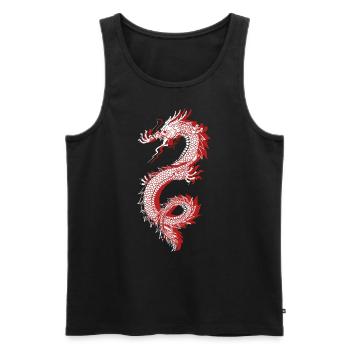 Japanischer Drache Japan Kanji anime Geschenkidee - Männer Premium Bio Tank Top - Schwarz - Vorne - Michal (187cm)