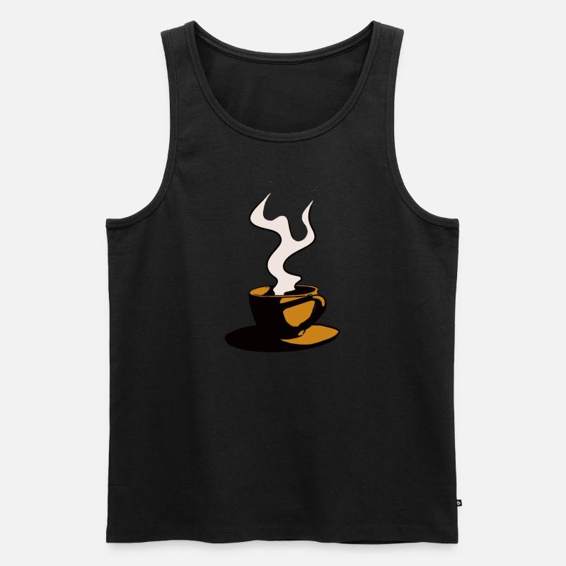 Kaffeetasse orange - Männer Premium Bio Tank Top - Schwarz