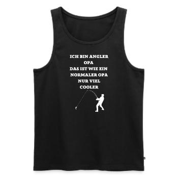 ICH BIN EIN COOLER ANGLER OPA - Männer Premium Bio Tank Top - Schwarz - Vorne - Michal (187cm)