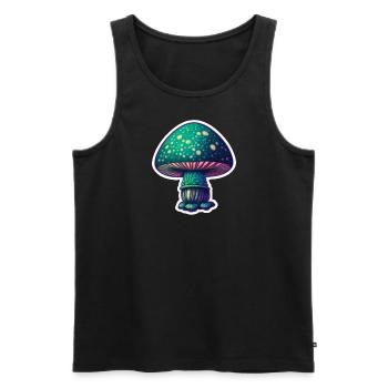Champignon psychédélique - Débardeur bio Premium Homme - noir - Devant - AI Model Male 178 light (178cm)