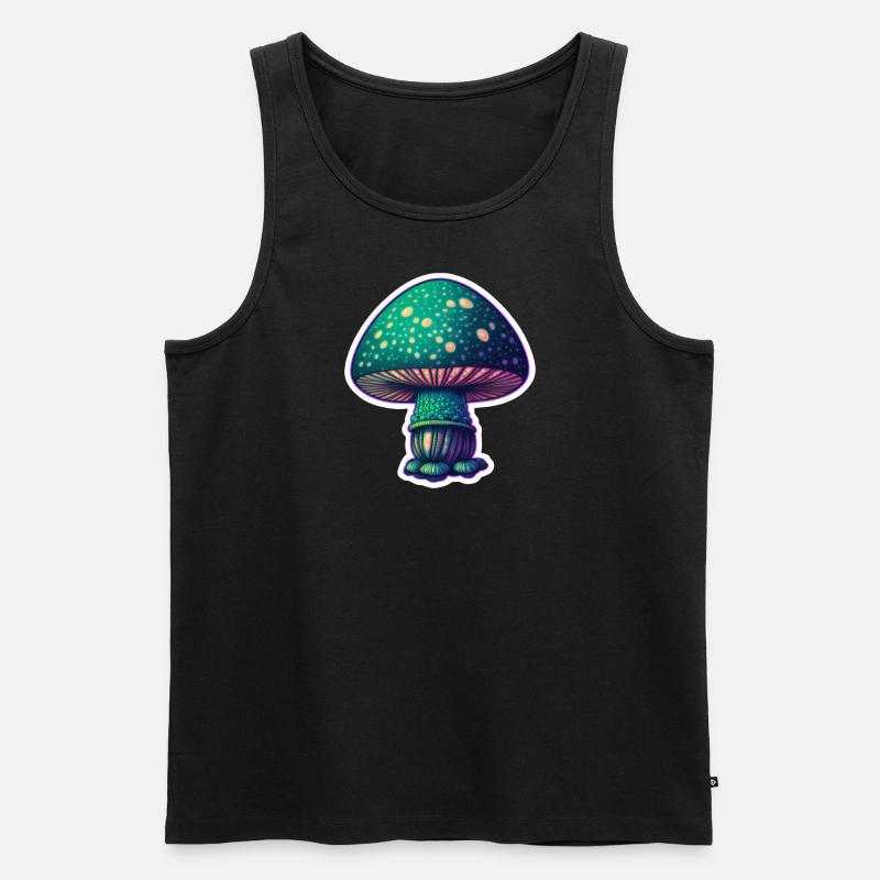 Psychedelic Mushroom - Männer Premium Bio Tank Top - Schwarz