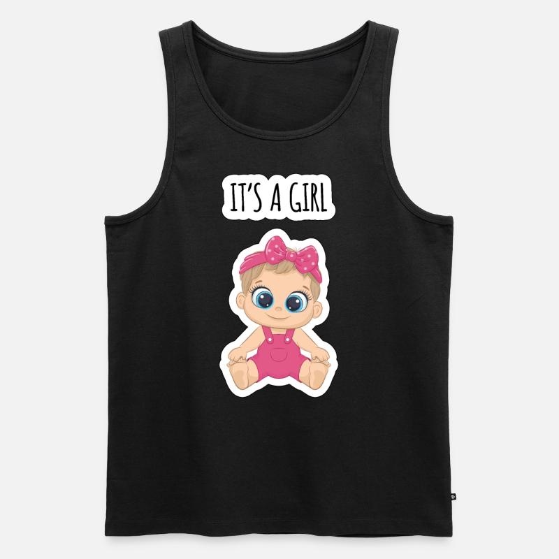 Es ist ein Mädchen - Männer Premium Bio Tank Top - Schwarz