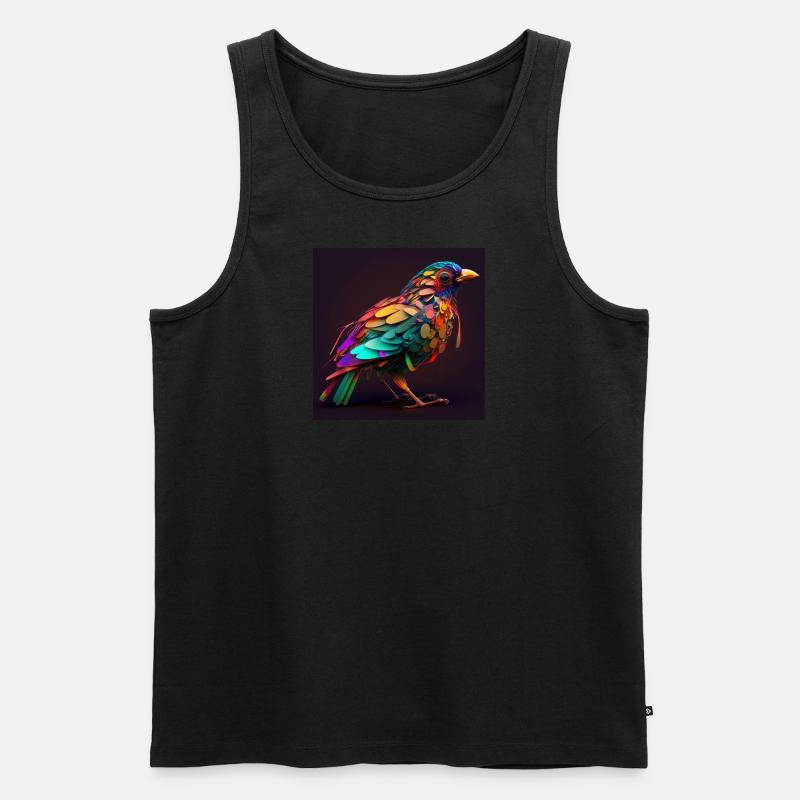 Farbiger Vogel, einzigartiges Design - Männer Premium Bio Tank Top - Schwarz