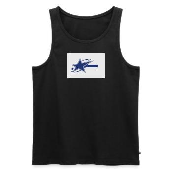 Cooles T-Shirt mit Sternen - Männer Premium Bio Tank Top - Schwarz - Vorne - Michal (187cm)