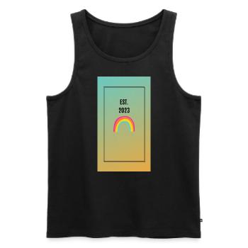 Geschenk, Geburt, Regenbogen, Mama, Überraschung - Männer Premium Bio Tank Top - Schwarz - Vorne - Michal (187cm)