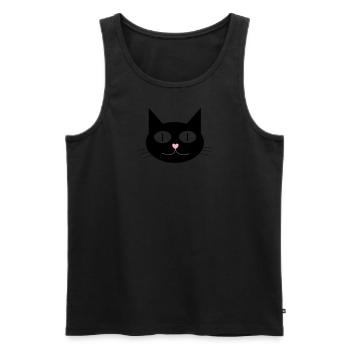 Cute cat, tomcat with heart-shaped nose - Men's Premium Organic Tank Top - black - Front - AI Model Male 178 light (178cm)