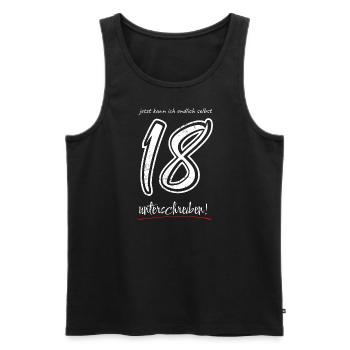 Jetzt kann ich endlich selbst unterschreiben! - Männer Premium Bio Tank Top - Schwarz - Vorne - AI Model Male 178 light (178cm)
