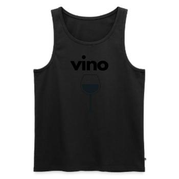 Weinglas - Vino - Männer Premium Bio Tank Top - Schwarz - Vorne - Michal (187cm)