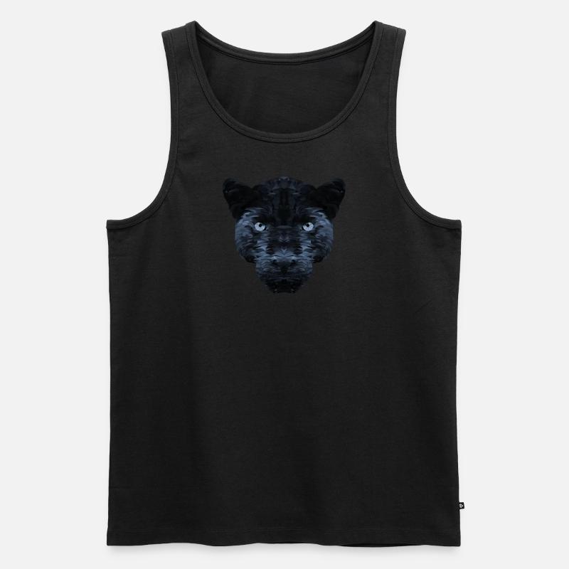 Schwarzer Panther Polygon - Männer Premium Bio Tank Top - Schwarz