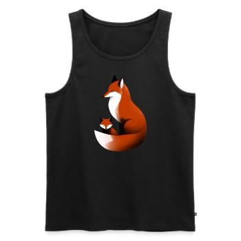 Kleine Fuchsfamilie - Männer Premium Bio Tank Top - Schwarz - Vorne - AI Model Male 178 light (178cm)