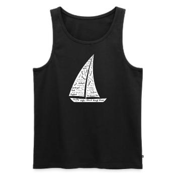 Segelboot Wortwolken Design - Männer Premium Bio Tank Top - Schwarz - Vorne - AI Model Male 178 light (178cm)