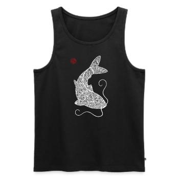 Koi Carp Pattern White - Men's Premium Organic Tank Top - black - Front - AI Model Male 178 light (178cm)