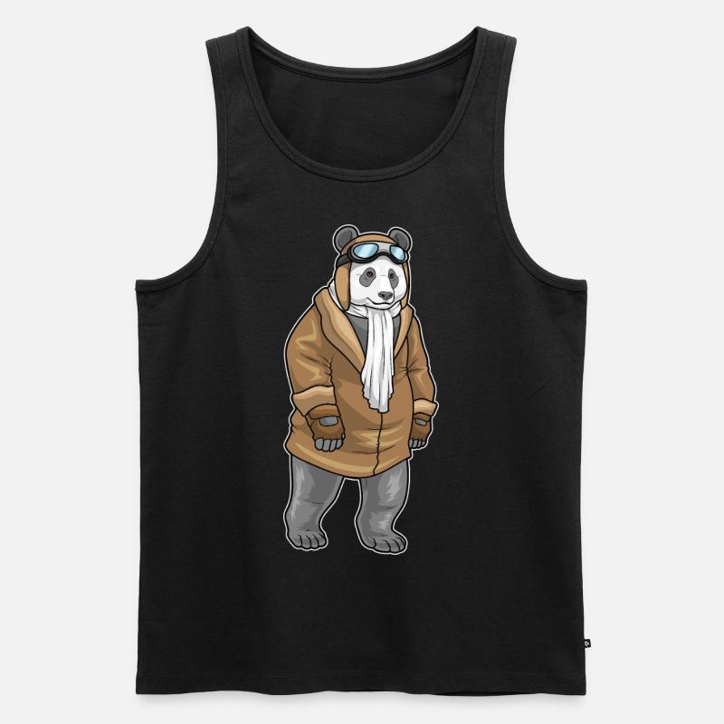 Panda Pilot Cap - Men's Premium Organic Tank Top - black