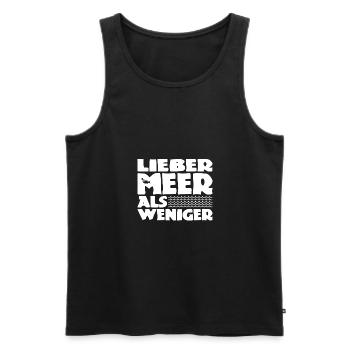Lieber Meer als weniger - Nordsee - Ostsee - Ozean - Männer Premium Bio Tank Top - Schwarz - Vorne - AI Model Male 178 light (178cm)