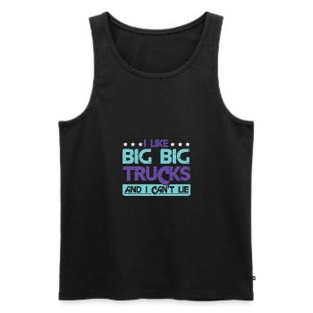 J’aime les gros camions - Débardeur bio Premium Homme - noir - Devant - AI Model Male 178 light (178cm)