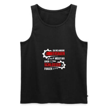 Schlosser Geschenk Metallbauer Mechaniker - Männer Premium Bio Tank Top - Schwarz - Vorne - Michal (187cm)