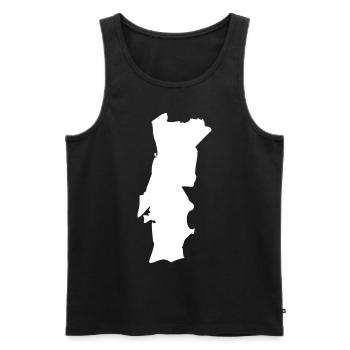 Drapeau de la carte du Portugal - Débardeur bio Premium Homme - noir - Devant - AI Model Male 178 light (178cm)