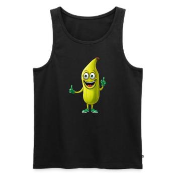 Kawaii Banana Man: Amusement des fruits sucrés - Débardeur bio Premium Homme - noir - Devant - Michal (187cm)