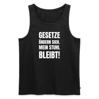 Laws change. My chair remains! - Men's Premium Organic Tank Top - black - Front - Michal (187cm)