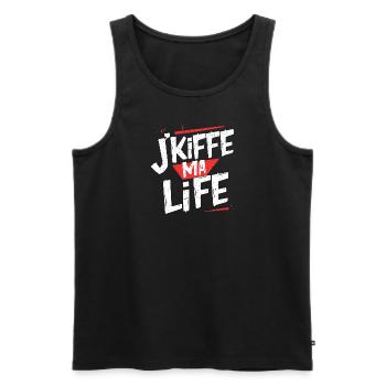 J'kiffe ma life - Débardeur bio Premium Homme - noir - Devant - Michal (187cm)