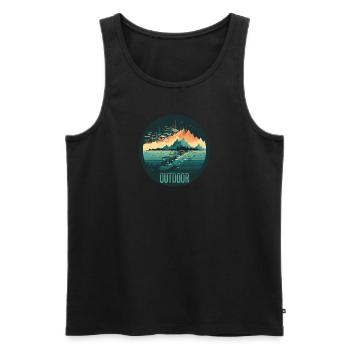 Outdoor - Männer Premium Bio Tank Top - Schwarz - Vorne - Michal (187cm)