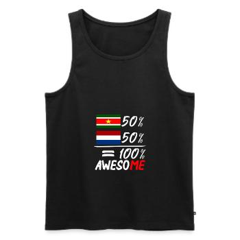 Half Nederlander half Surinaams - Männer Premium Bio Tank Top - Schwarz - Vorne - Michal (187cm)