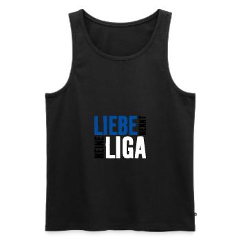 LIEBE KENNT KEINE LIGA - Männer Premium Bio Tank Top - Schwarz - Vorne - Michal (187cm)