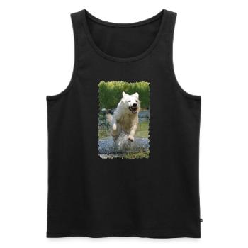 weißer Schäferhund - Männer Premium Bio Tank Top - Schwarz - Vorne - AI Model Male 178 light (178cm)