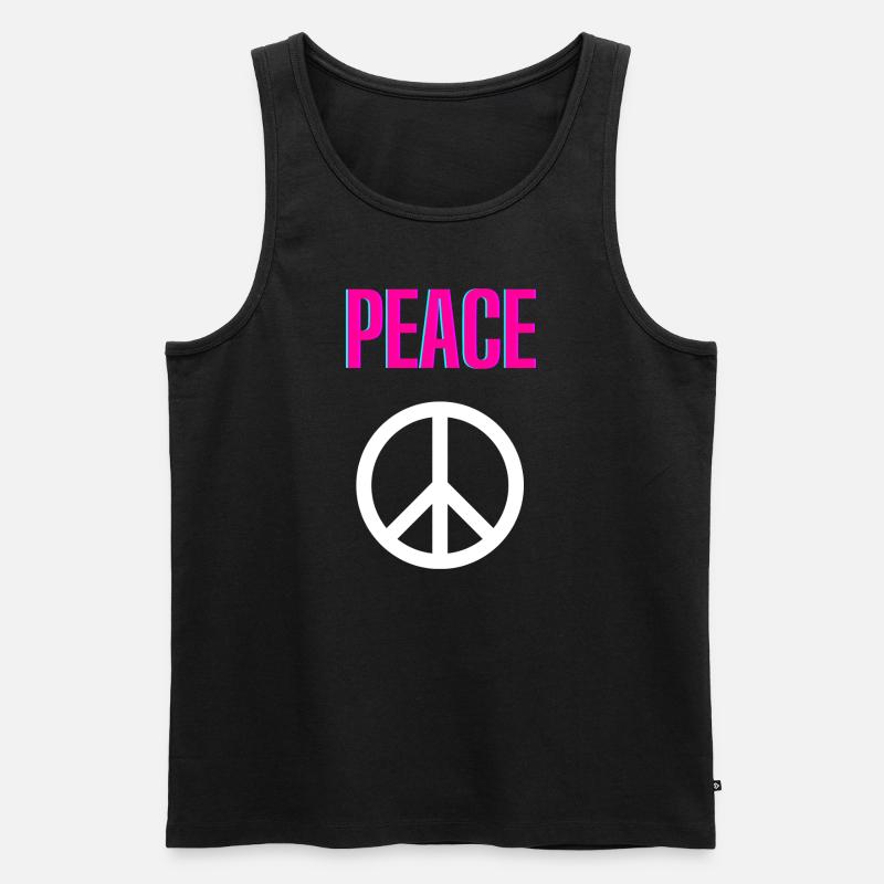 Peace - Delay - Front only - Männer Premium Bio Tank Top - Schwarz