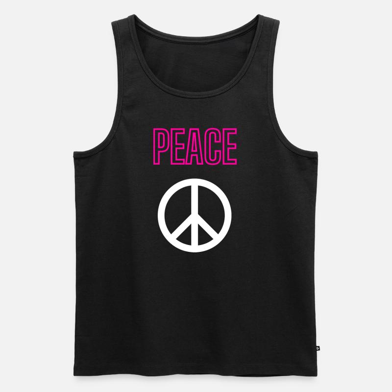 Peace - Hollow - Front only - Männer Premium Bio Tank Top - Schwarz