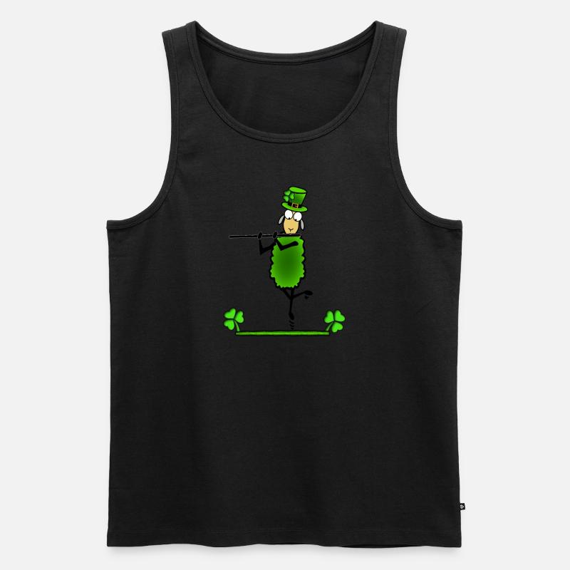 Schaf spielt Querflöte - Männer Premium Bio Tank Top - undefined