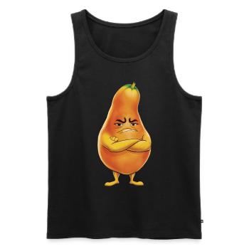 Papaya - Männer Premium Bio Tank Top - Schwarz - Vorne - AI Model Male 178 light (178cm)